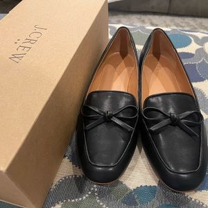 J. Crew Black Leather Bow Loafers (NWT) Size 6.5